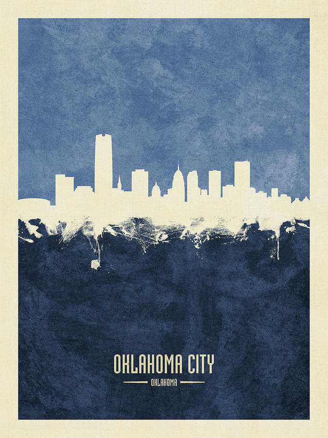 Oklahoma City Skyline #25 Digital Art by Michael Tompsett