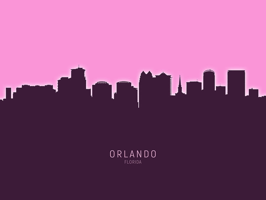 Orlando Florida Skyline #25 Digital Art by Michael Tompsett