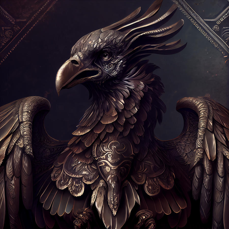Ornate Fantasy Cover Vulture Mixed Media