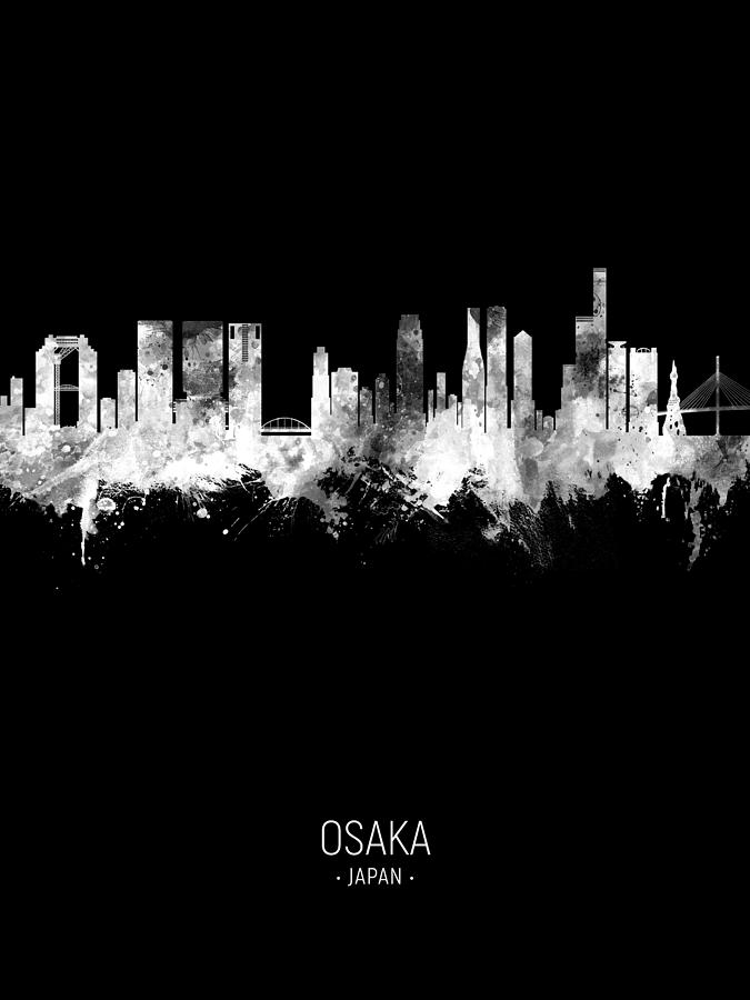 Osaka Japan Skyline #25 Digital Art by Michael Tompsett