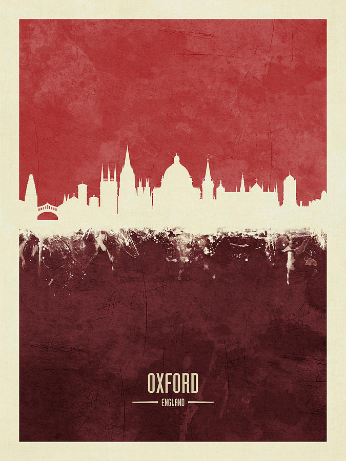 Skyline Digital Art - Oxford England Skyline #25 by Michael Tompsett
