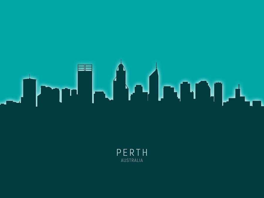 Perth Australia Skyline Digital Art by Michael Tompsett - Pixels