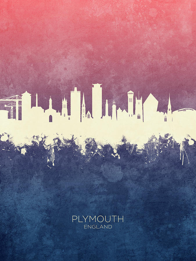 Plymouth England Skyline #25 Digital Art by Michael Tompsett
