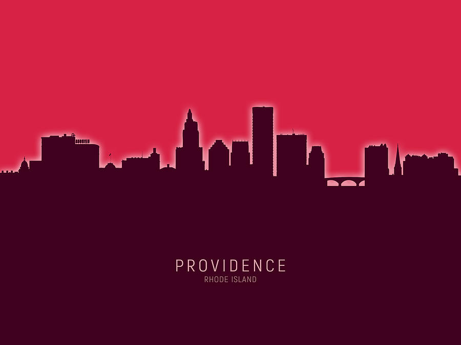 Providence Rhode Island Skyline #25 Digital Art by Michael Tompsett
