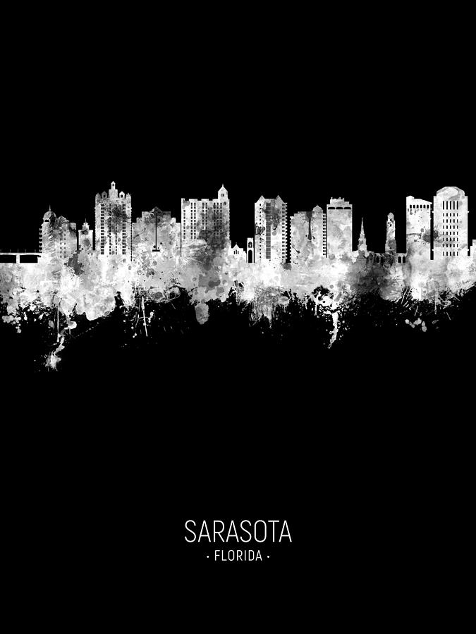 Sarasota Florida Skyline #25 Digital Art by Michael Tompsett