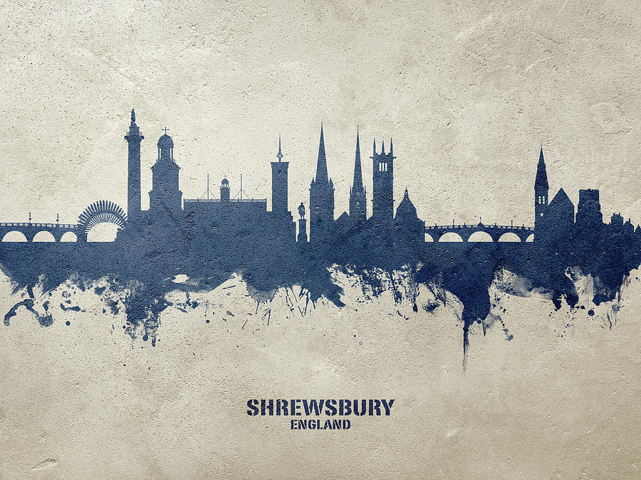 Shrewsbury England Skyline #25 Digital Art by Michael Tompsett