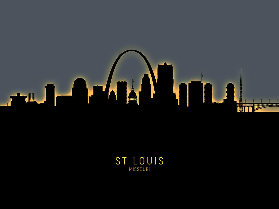 St Louis Missouri Skyline #25 Digital Art by Michael Tompsett