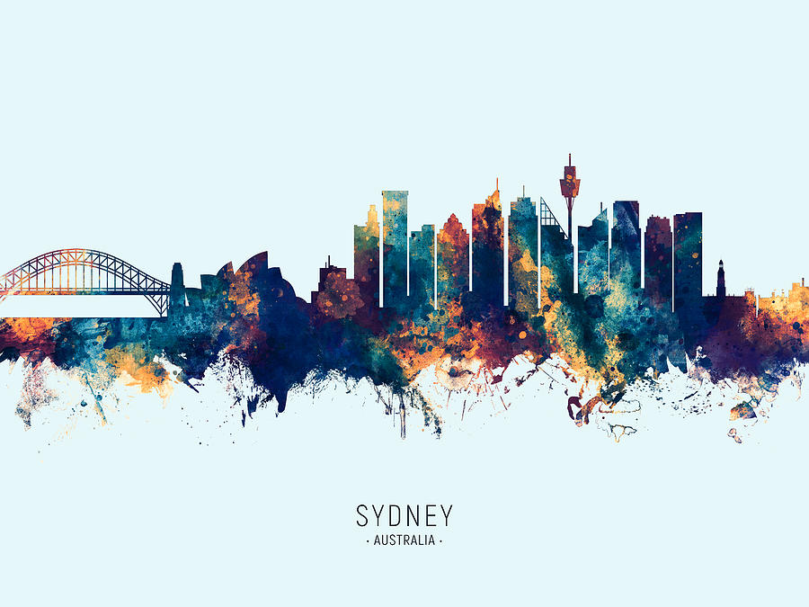 Sydney Digital Art - Sydney Australia Skyline by Michael Tompsett