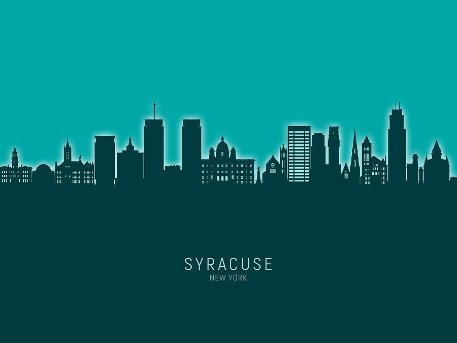 Syracuse Digital Art - Syracuse New York Skyline #25 by Michael Tompsett