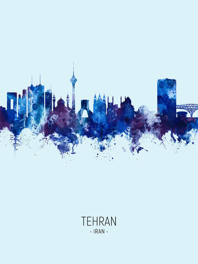 Tehran Iran Skyline #25 Digital Art by Michael Tompsett