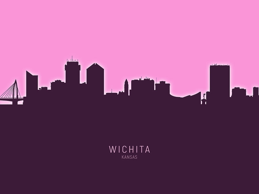 Wichita Kansas Skyline #25 Digital Art by Michael Tompsett
