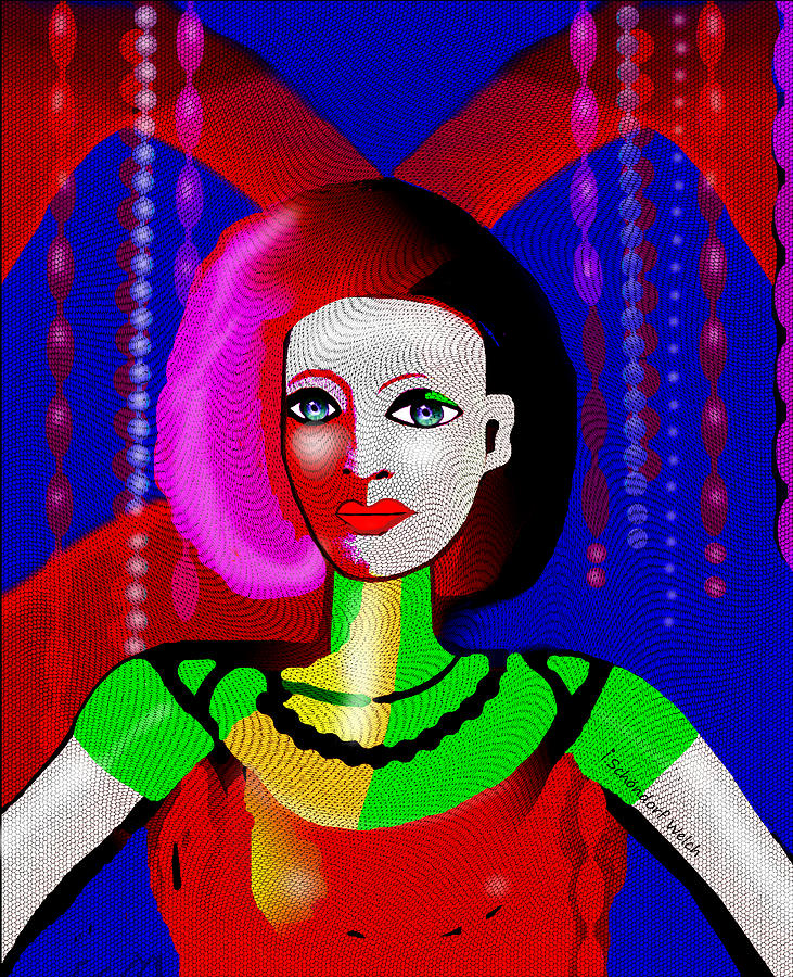 2519 Image of a Lady   Digital Art by Irmgard Schoendorf Welch