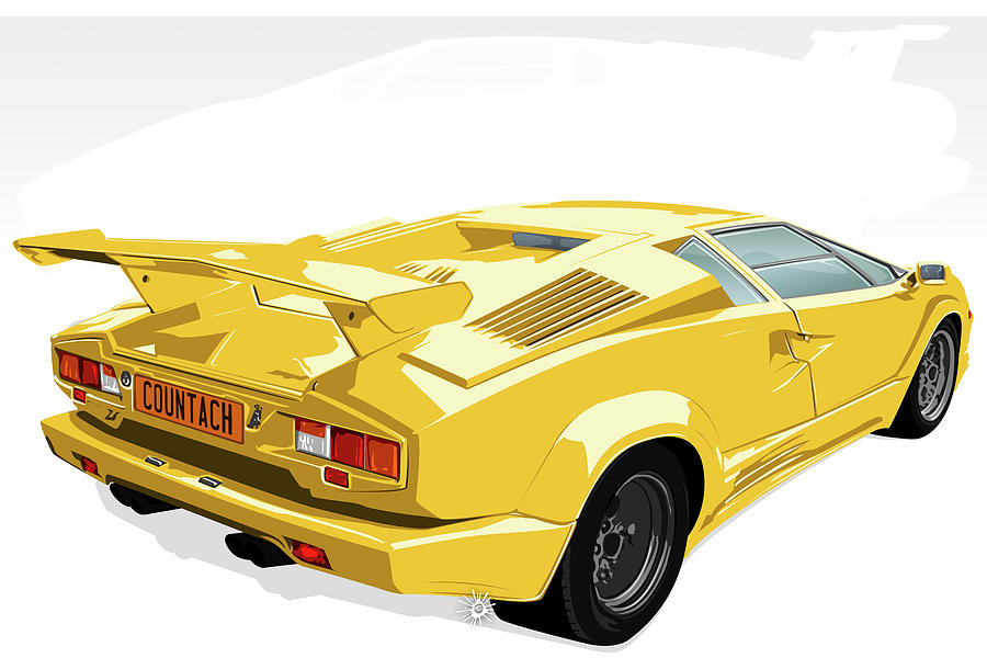 25th Anniversary Edition Lamborghini Countach Digital Art by Stephanie ...