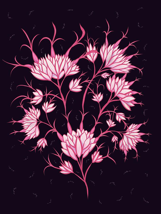  26 0 59 Pink Flowers Dark Floral Art by Boriana Giormova Pink Flowers Dark Floral Art #26 Digital Art by Boriana Giormova