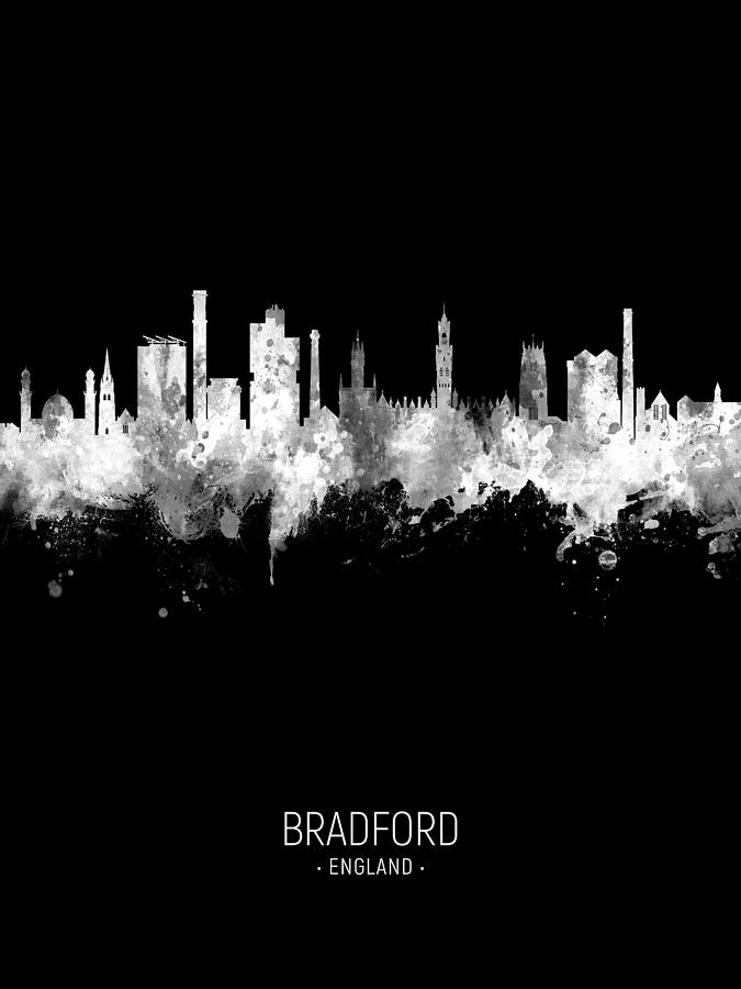 Skyline Digital Art - Bradford England Skyline #26 by Michael Tompsett