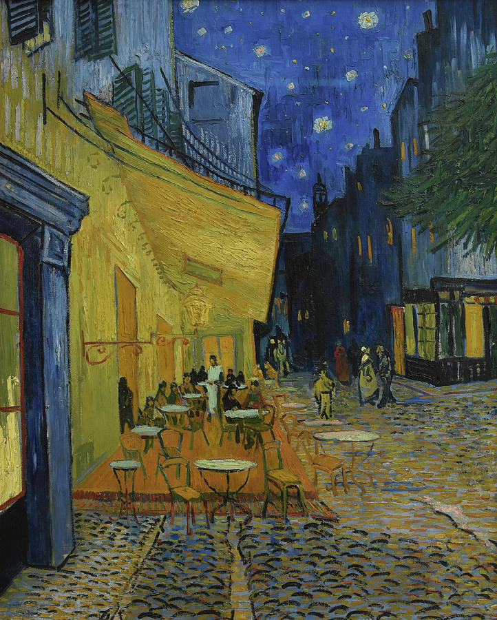 Vincent Van Gogh Painting - Cafe Terrace at Night by Vincent van Gogh by Mango Art