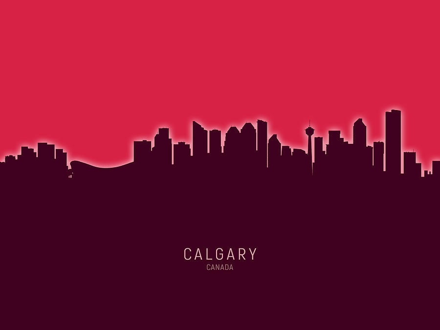 Calgary Canada Skyline #26 Digital Art by Michael Tompsett