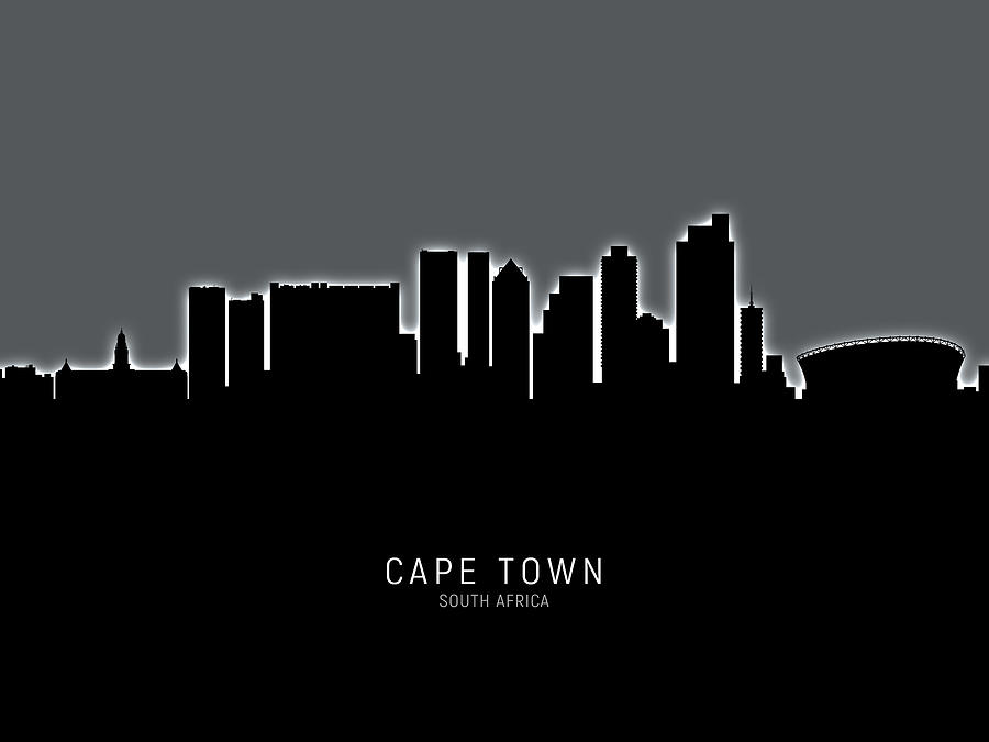 Cape Town South Africa Skyline #26 Digital Art by Michael Tompsett