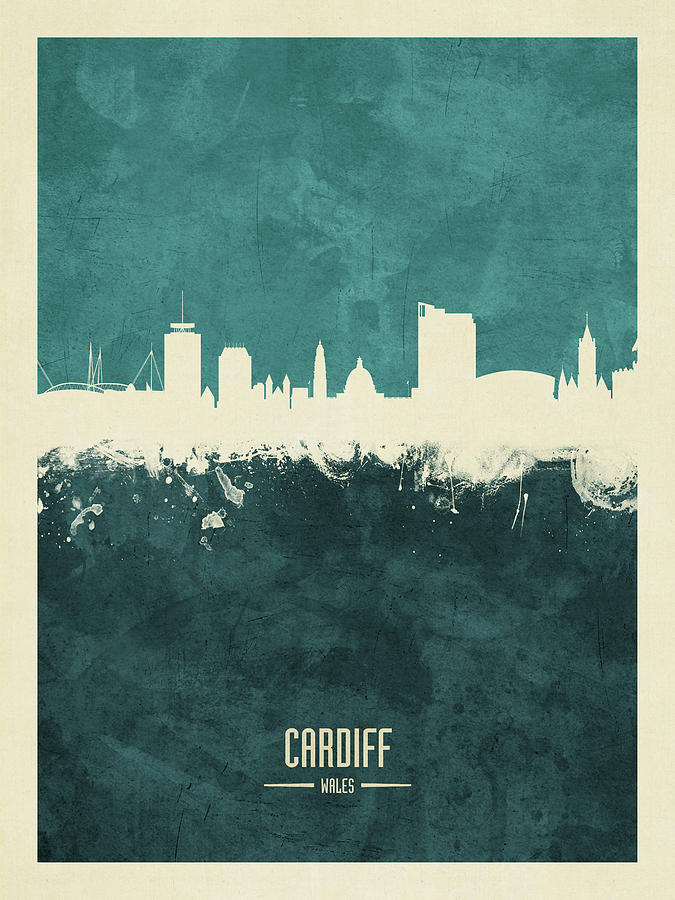 Cardiff Wales Skyline Digital Art by Michael Tompsett - Pixels