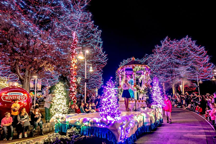 Christmas Time Winterfest Celebration At Carowinds Amusement Par Photograph by Alex Grichenko