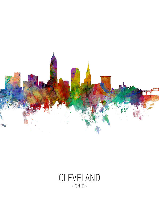 Cleveland Ohio Skyline #26 Digital Art by Michael Tompsett