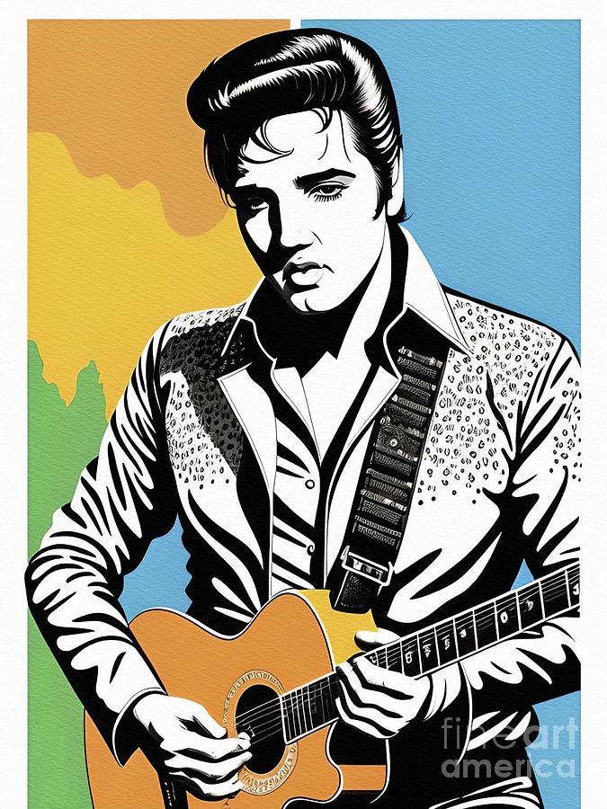 Elvis Presley, Music Legend #26 Painting by Esoterica Art Agency - Pixels