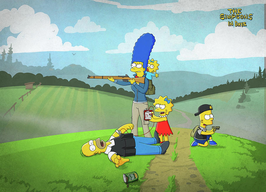 Family Simpson's Drawing by Hughie Pryell - Pixels