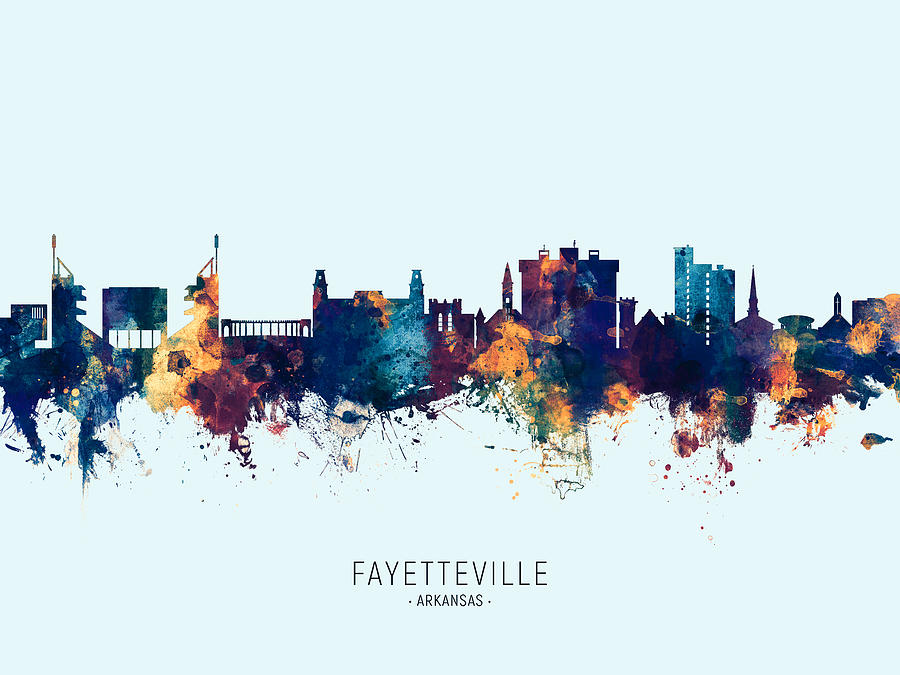 Fayetteville Arkansas Skyline #26 Digital Art by Michael Tompsett