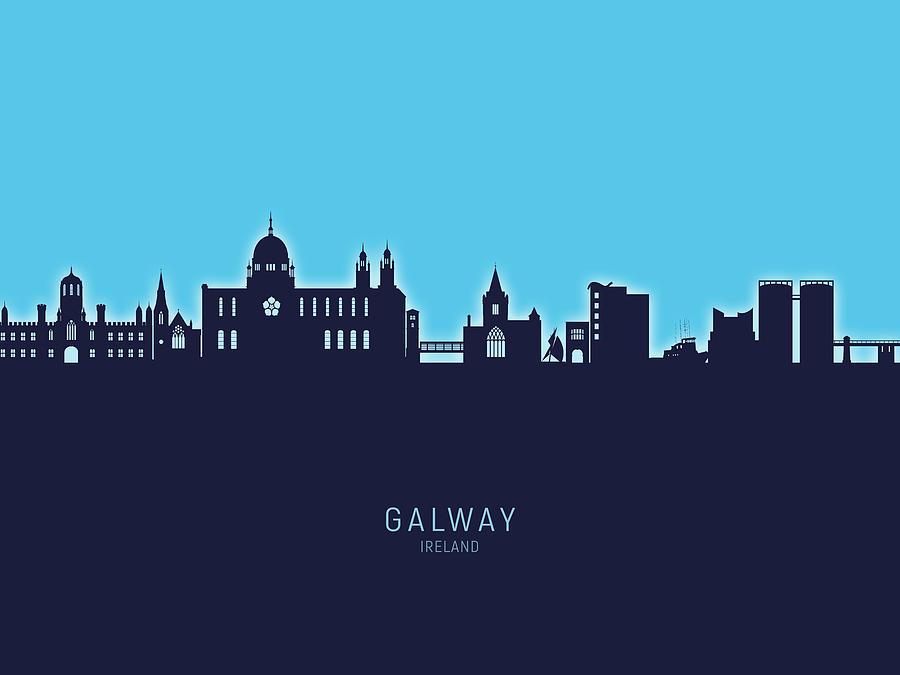 Skyline Digital Art - Galway Ireland Skyline #26 by Michael Tompsett
