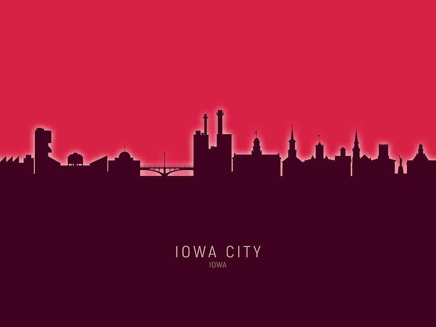 Iowa City Iowa Skyline #26 Digital Art by Michael Tompsett