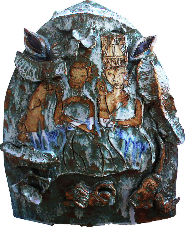 Kintu and Nambi Ggulu Bids Them Farewell  #26 Ceramic Art by Gloria Ssali