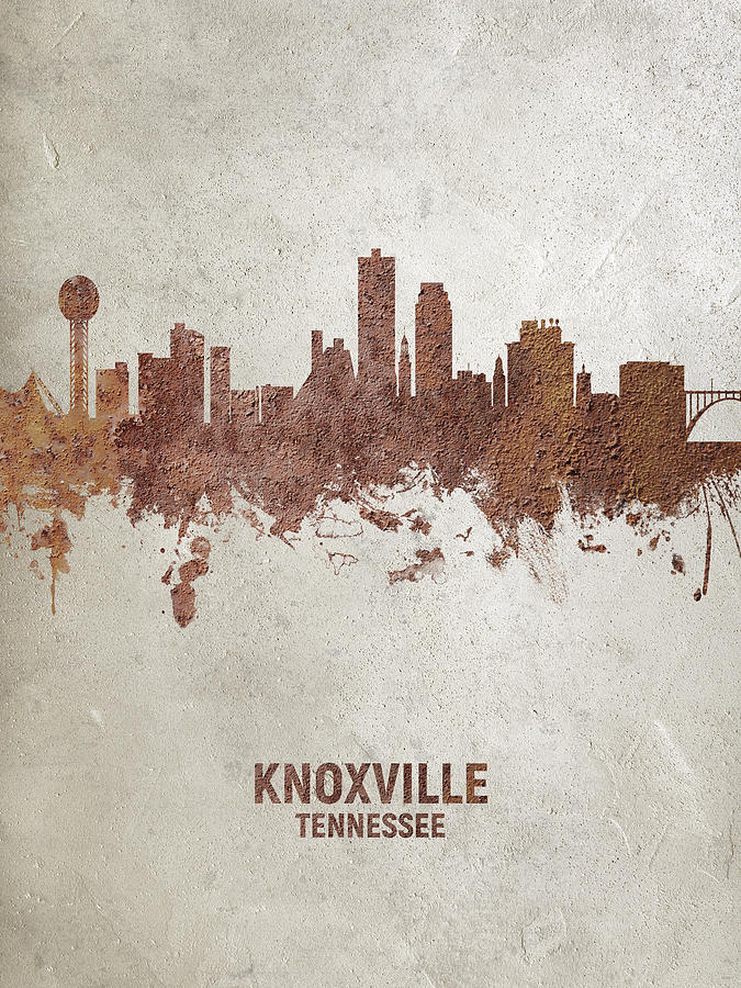 Knoxville Digital Art - Knoxville Tennessee Skyline #26 by Michael Tompsett