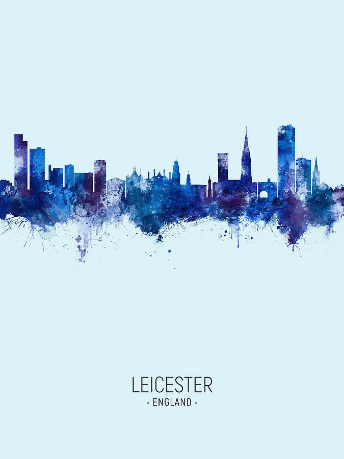Leicester England Skyline #26 Digital Art by Michael Tompsett