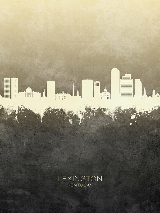 Lexington Digital Art - Lexington Kentucky Skyline #21 by Michael Tompsett