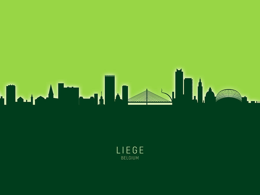 Liege Belgium Skyline #26 Digital Art by Michael Tompsett