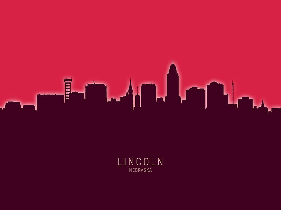 Lincoln Nebraska Skyline #26 Digital Art by Michael Tompsett