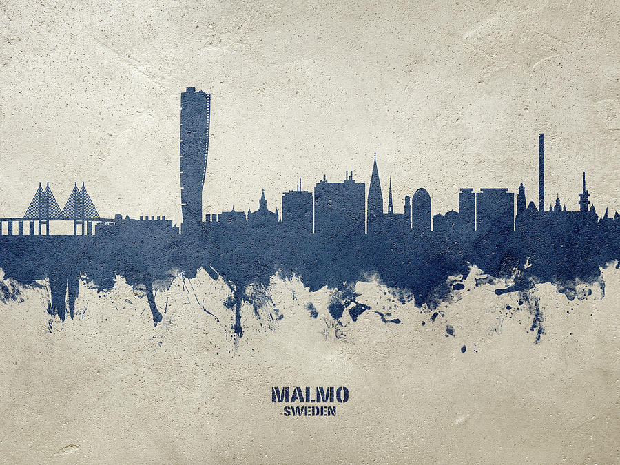 Malmo Sweden Skyline #26 Digital Art by Michael Tompsett