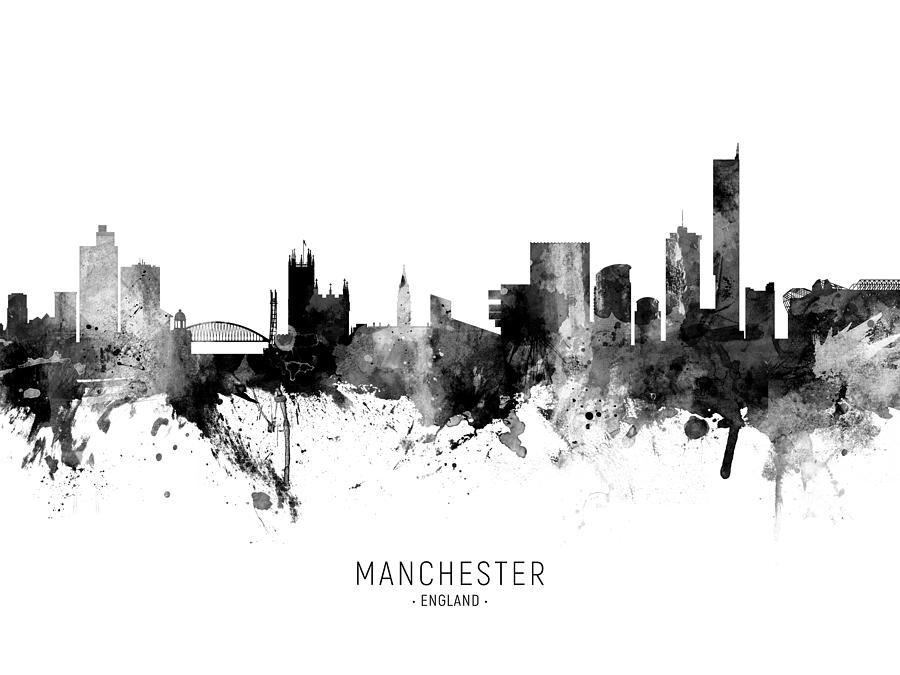 Manchester England Skyline #26 Digital Art by Michael Tompsett