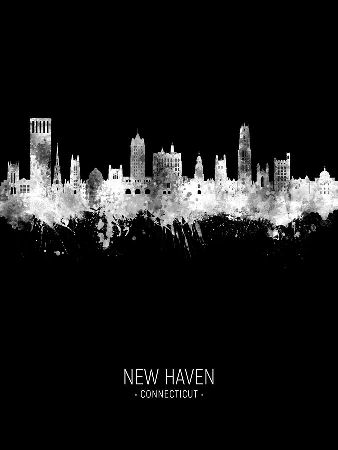 New Haven Connecticut Skyline #26 Digital Art by Michael Tompsett