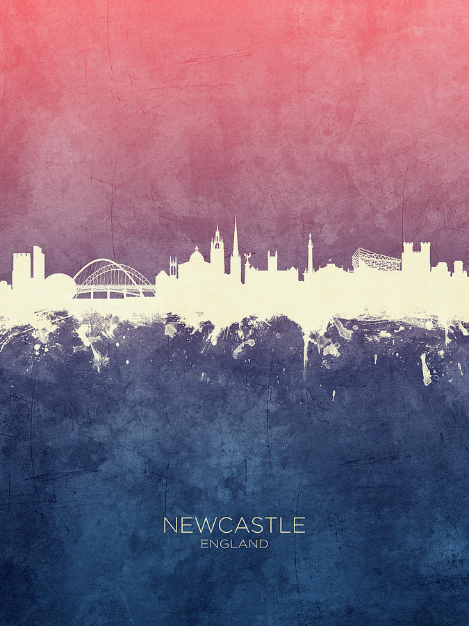 Skyline Digital Art - Newcastle England Skyline #26 by Michael Tompsett