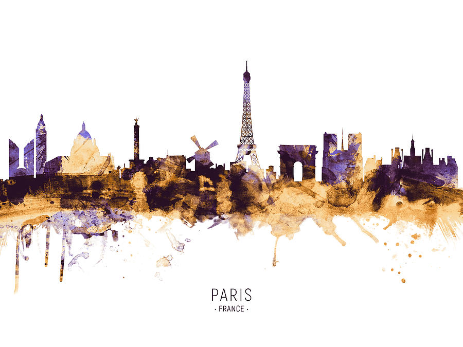 Paris France Skyline #26 Digital Art by Michael Tompsett