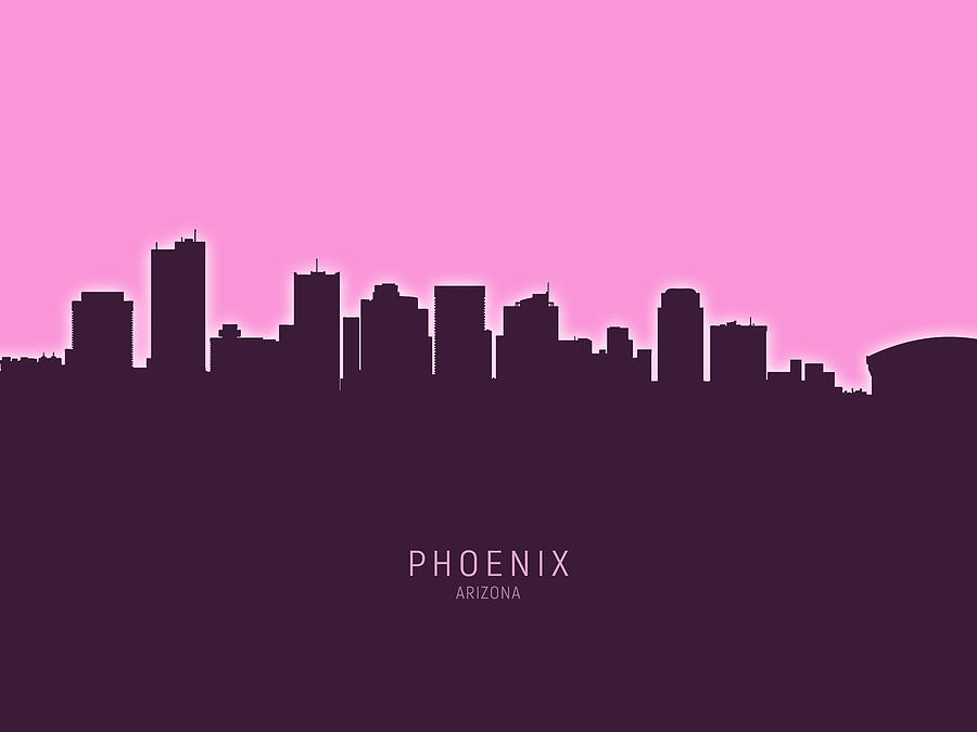 Phoenix Arizona Skyline #26 Digital Art by Michael Tompsett