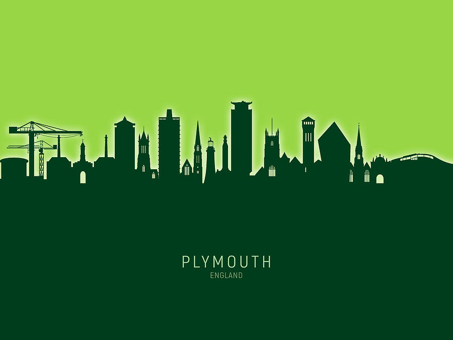 Plymouth England Skyline #26 Digital Art by Michael Tompsett
