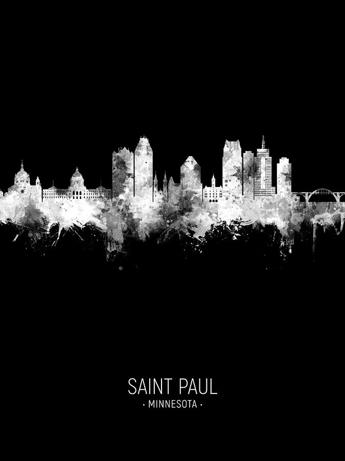 Skyline Digital Art - Saint Paul Minnesota Skyline #26 by Michael Tompsett