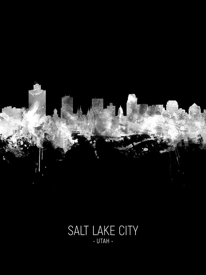Salt Lake City Utah Skyline #26 Digital Art by Michael Tompsett
