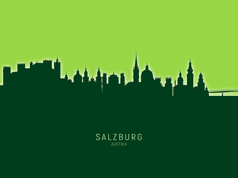 Salzburg Austria Skyline #26 Digital Art by Michael Tompsett