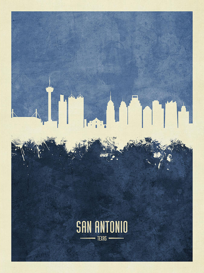 San Antonio Texas Skyline #26 Digital Art by Michael Tompsett