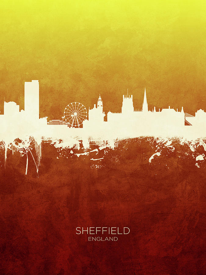 Skyline Digital Art - Sheffield England Skyline #26 by Michael Tompsett
