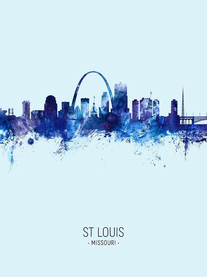 St Louis Missouri Skyline #26 Digital Art by Michael Tompsett