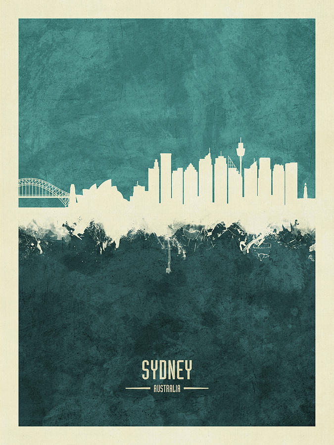 Sydney Skyline Digital Art - Sydney Australia Skyline #26 by Michael Tompsett